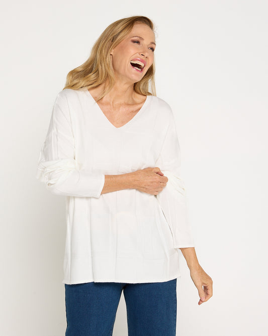 Felicity Knit Top - Ivory White