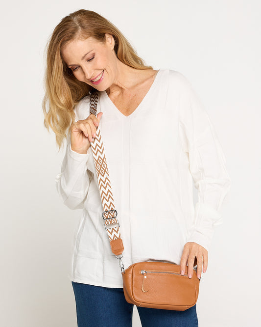 Bristol Leather Cross Body Bag - Tan Brown