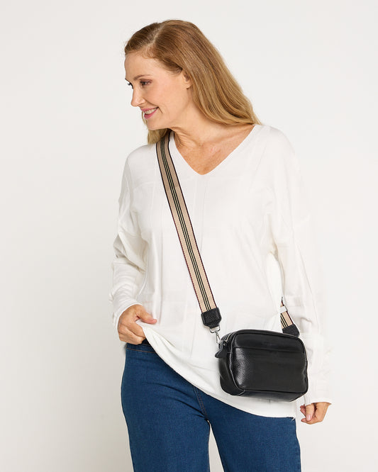 Bristol Leather Cross Body Bag - Black