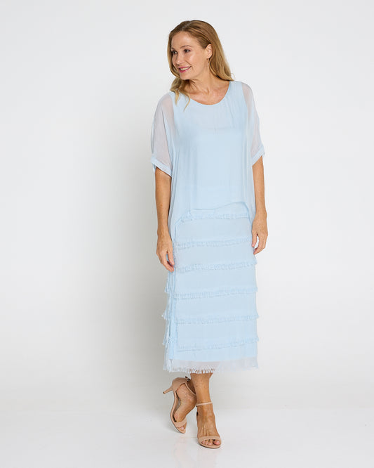 Margo Silk Dress - Celeste