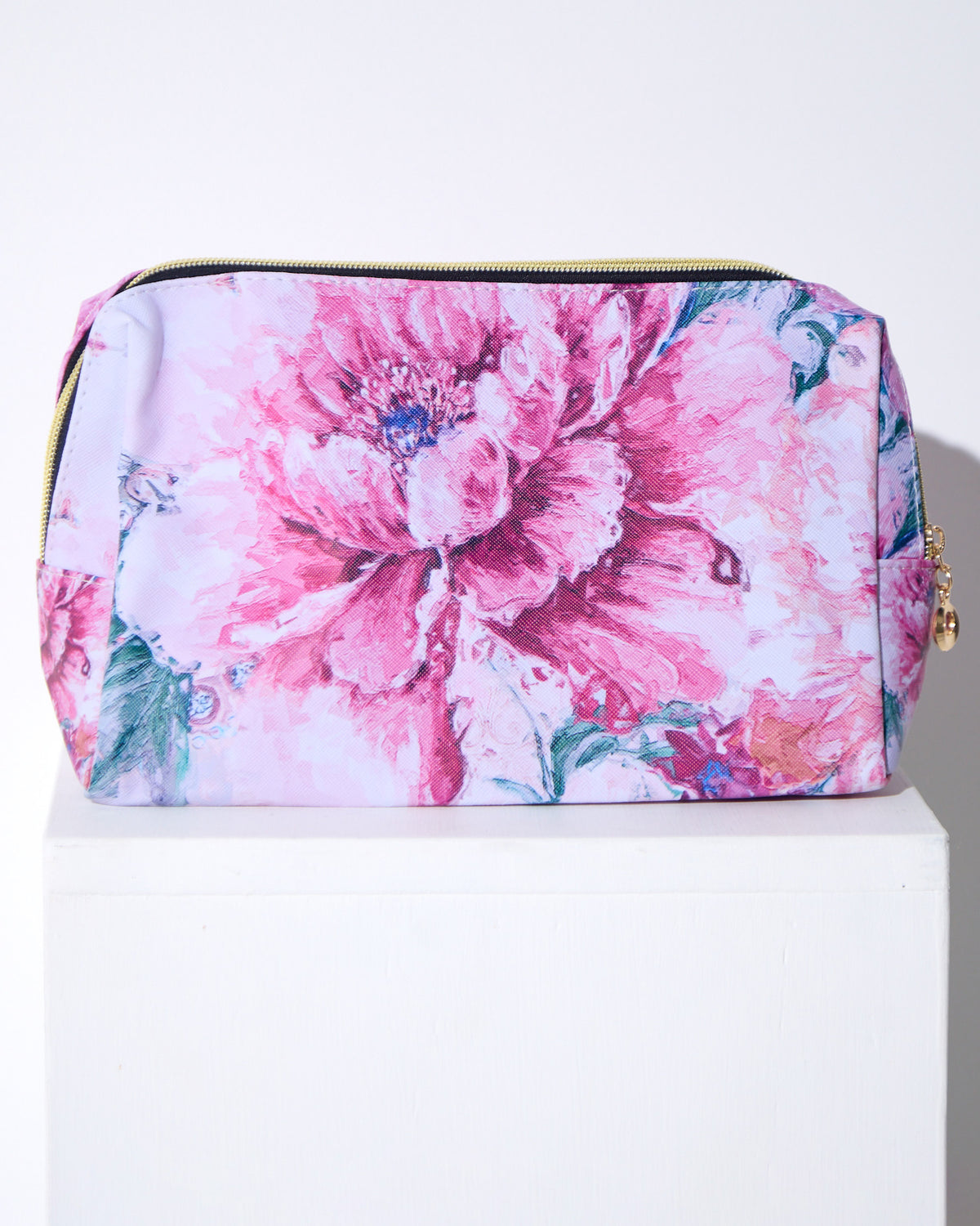 Halie Large Cosmetic Case - Pink Floral
