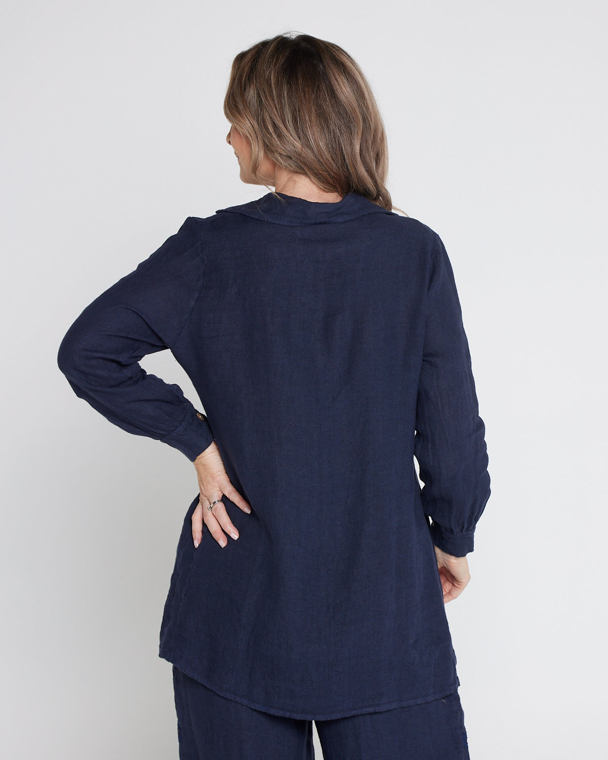 Robin Linen Blouse - Navy