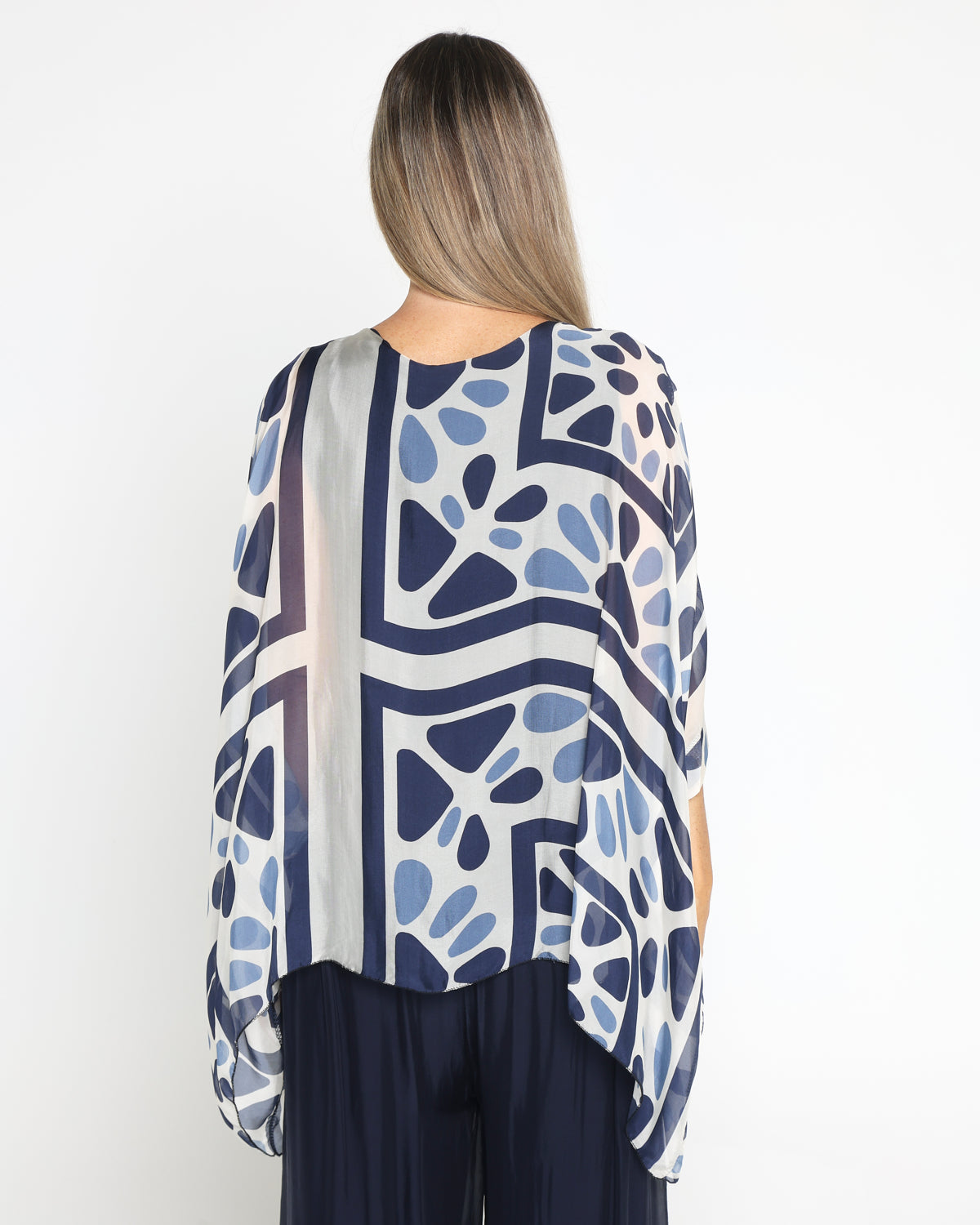 Luciana Top & Arlette Pants - Navy Mosaic