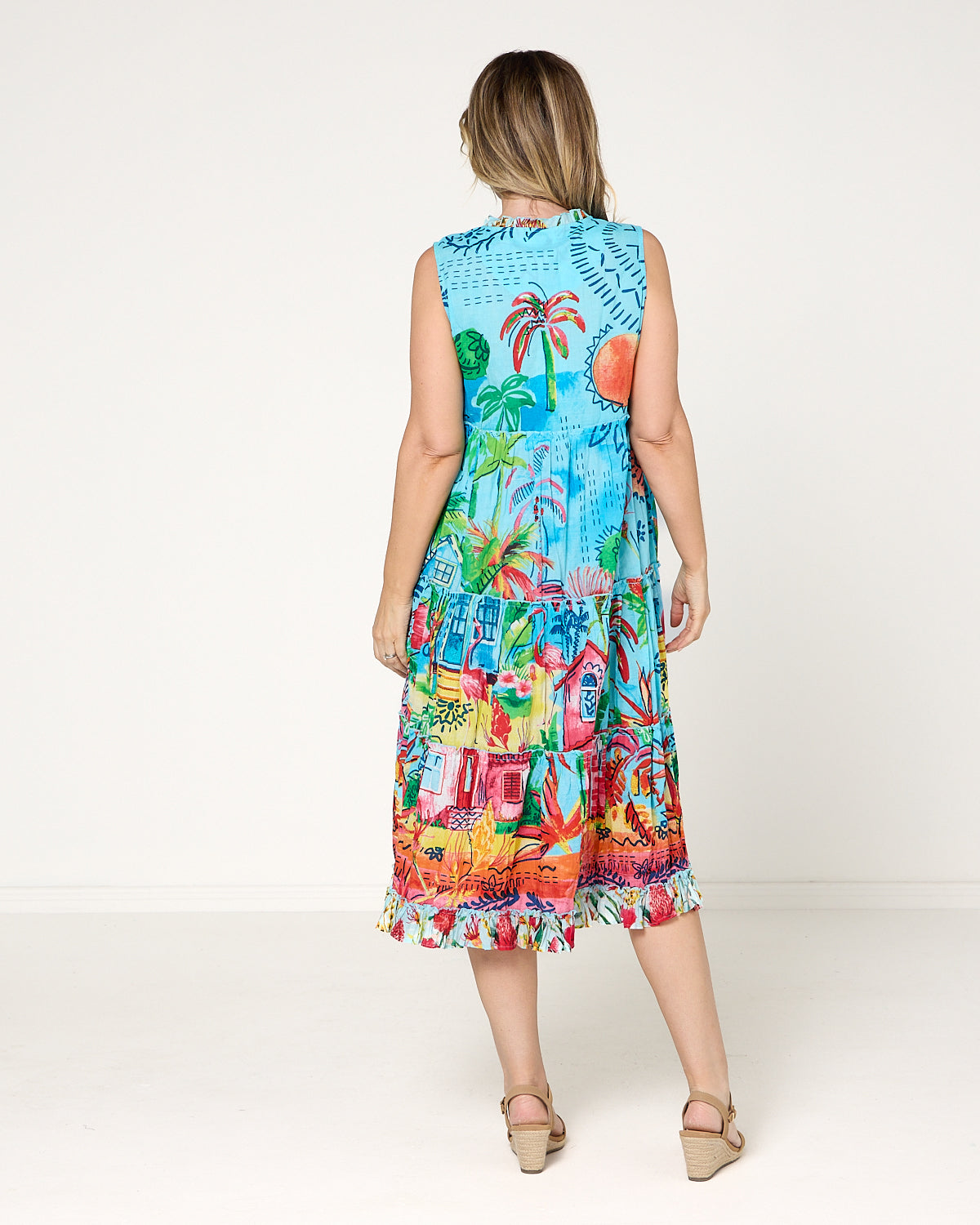 La Mala Sleeveless Dress - Sky Blue