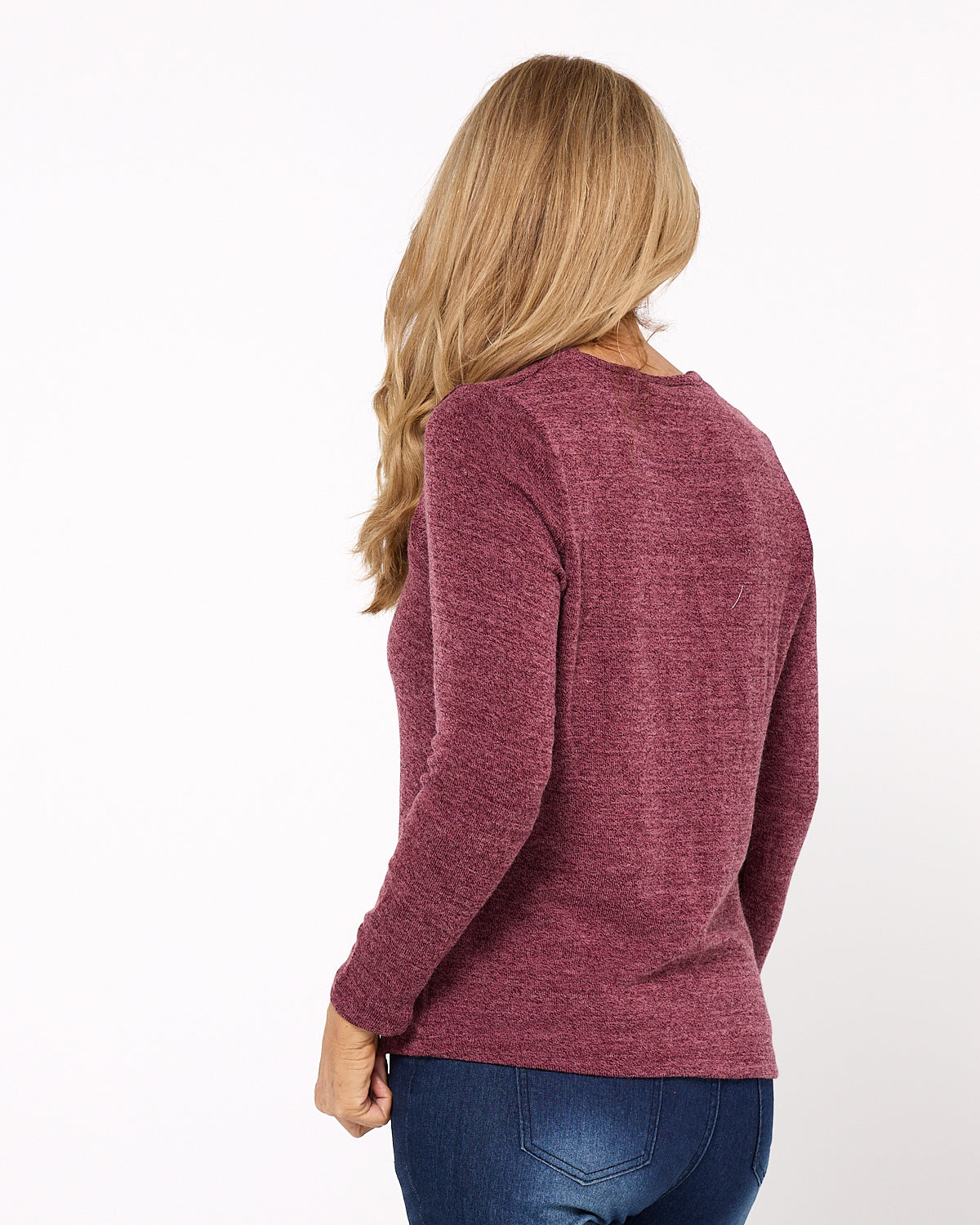 Lani Plain Knit Top & Snood - Wine