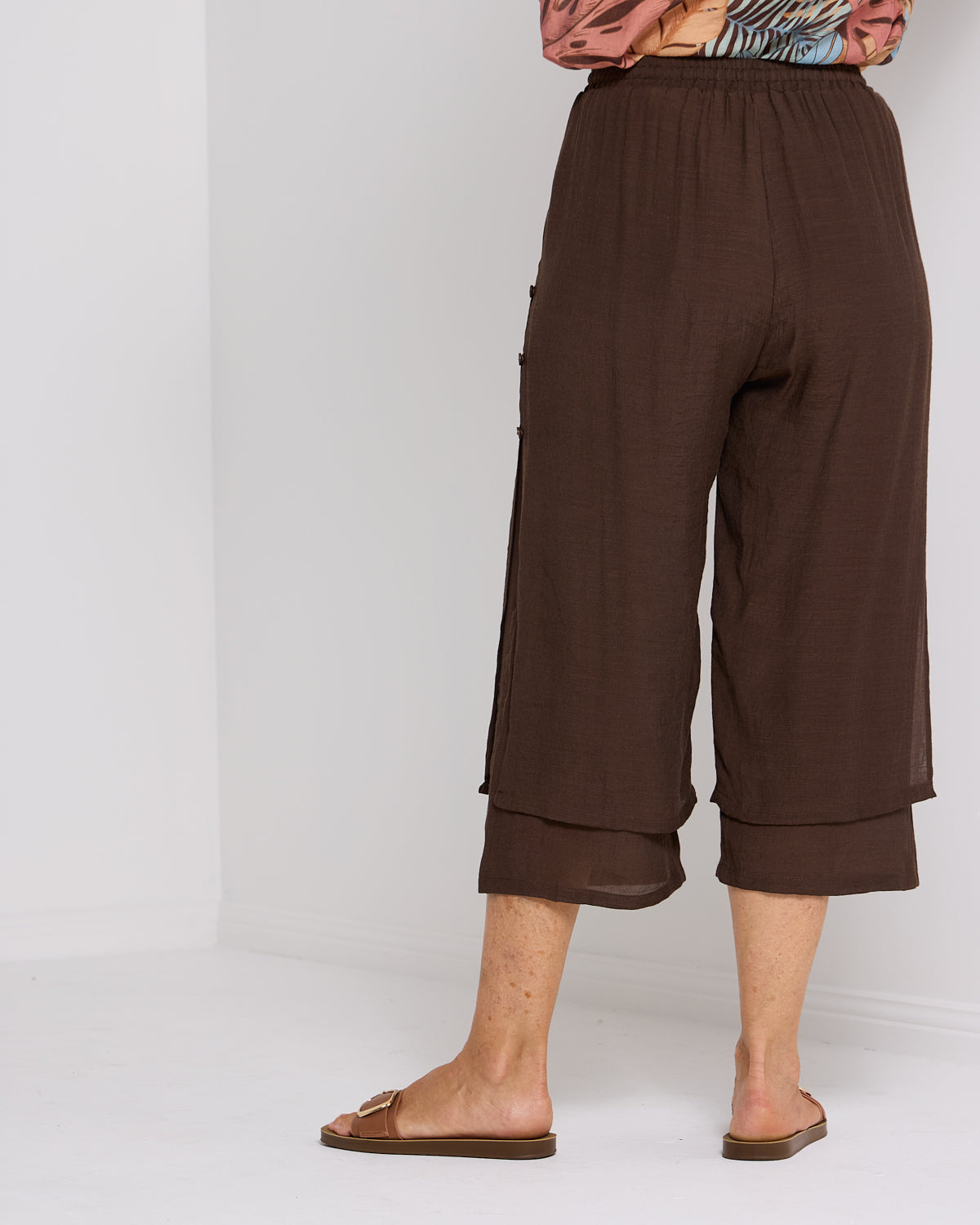 Liana Cropped Pants - Dark Choc
