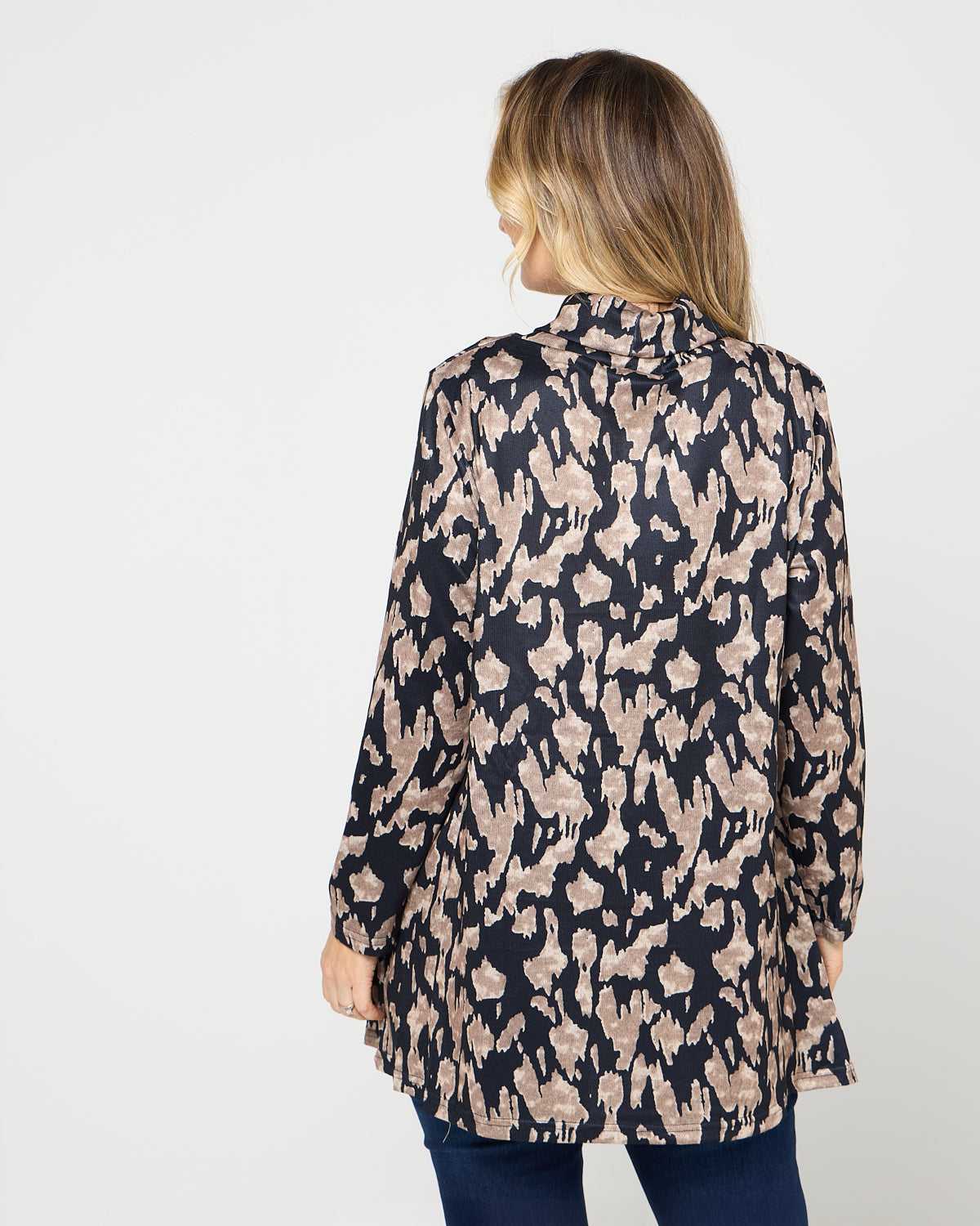 Lina Cowl Knit Tunic - Mocha Mirage