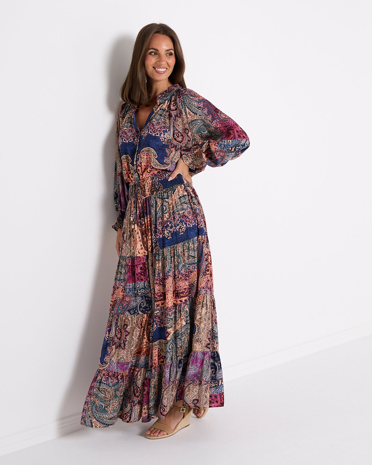 Oakley Blouse - Dusk Paisley Patchwork