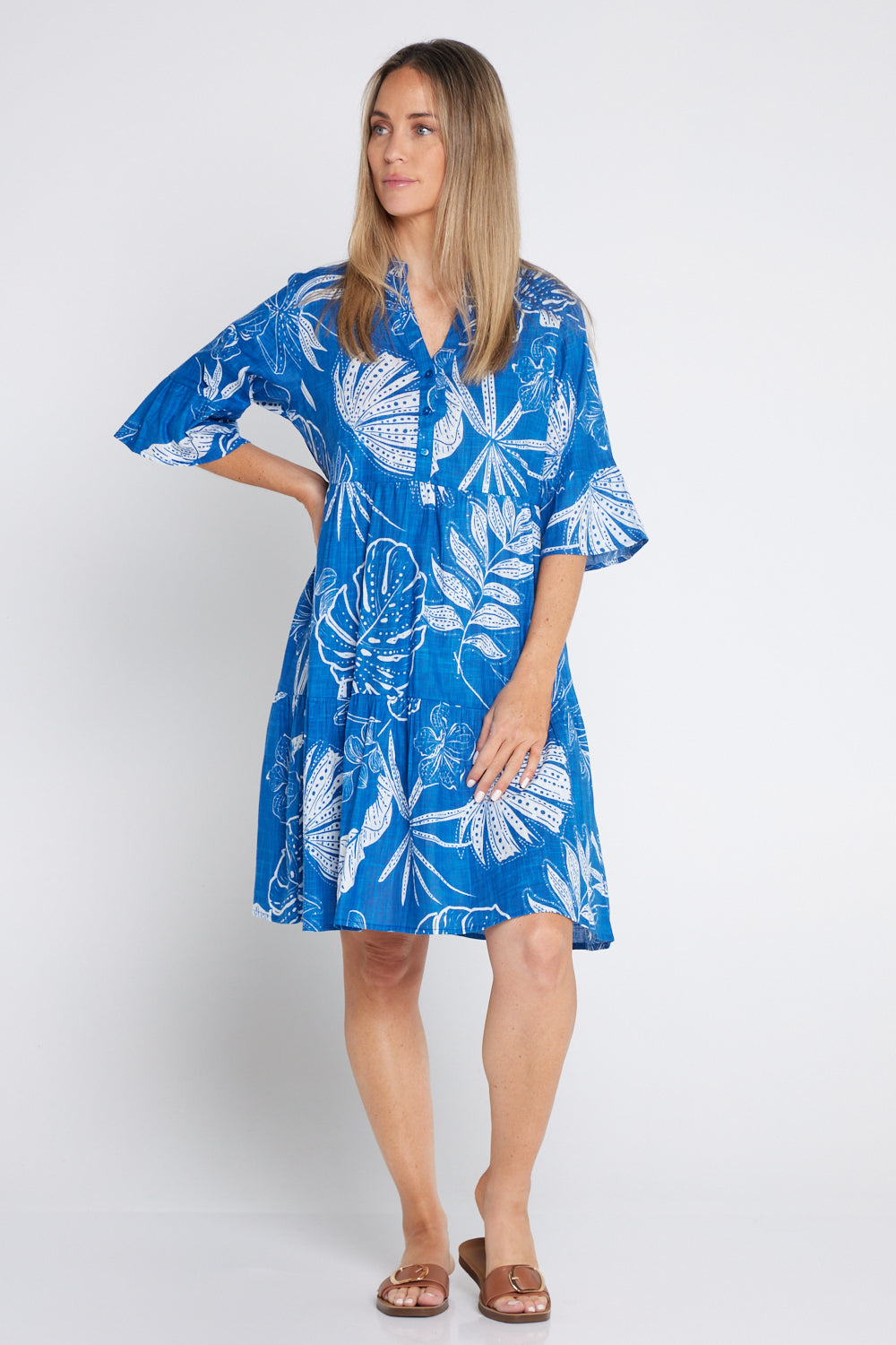 Maya Petite Dress Mono Indigo TULIO Fashion