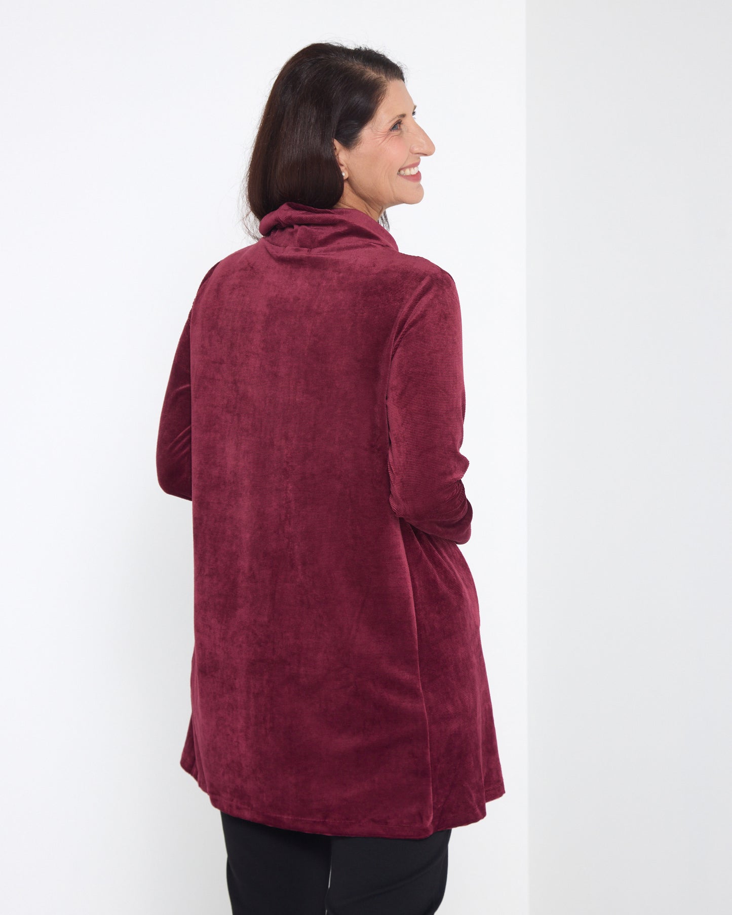 Melanie Velour Tunic - Burgundy