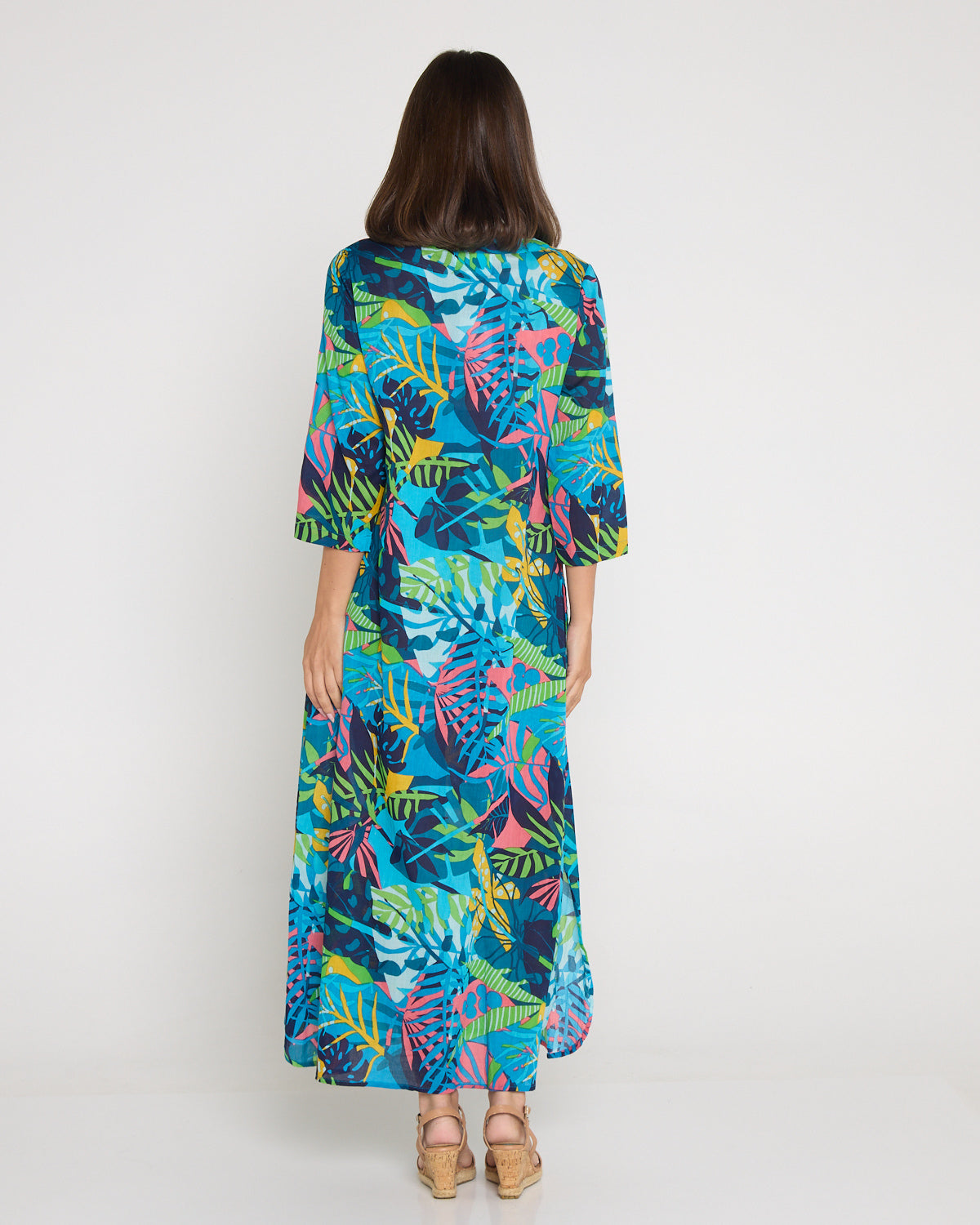 Santal Cotton Shirt Dress - Jungle Pop