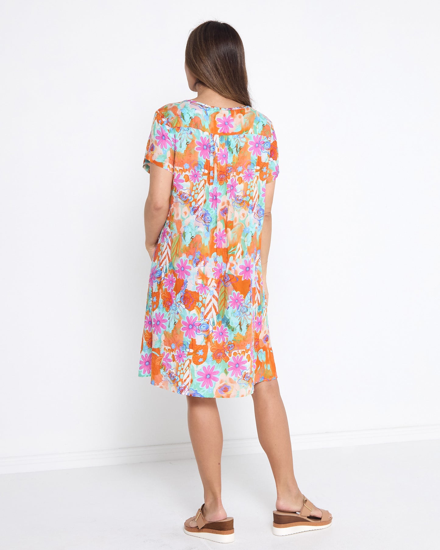 Hayes Dress - Pink Daisies