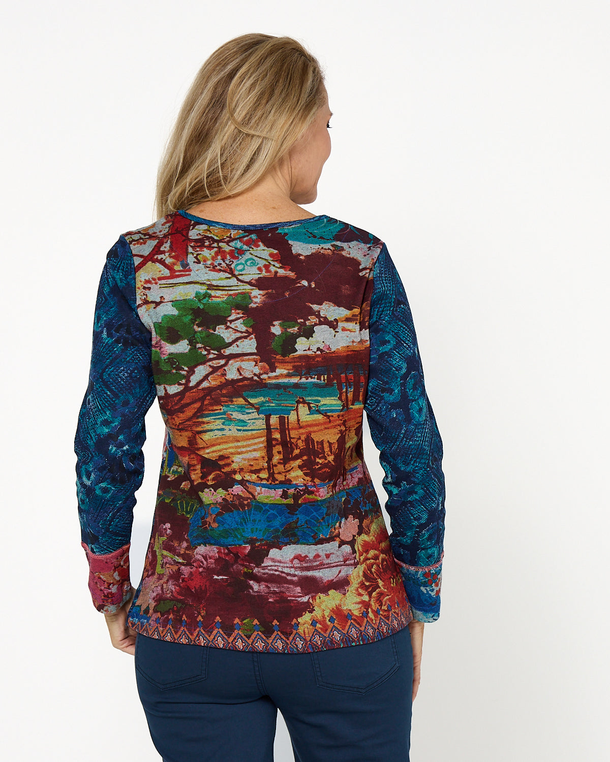 Nippori Patch Top - Red Print