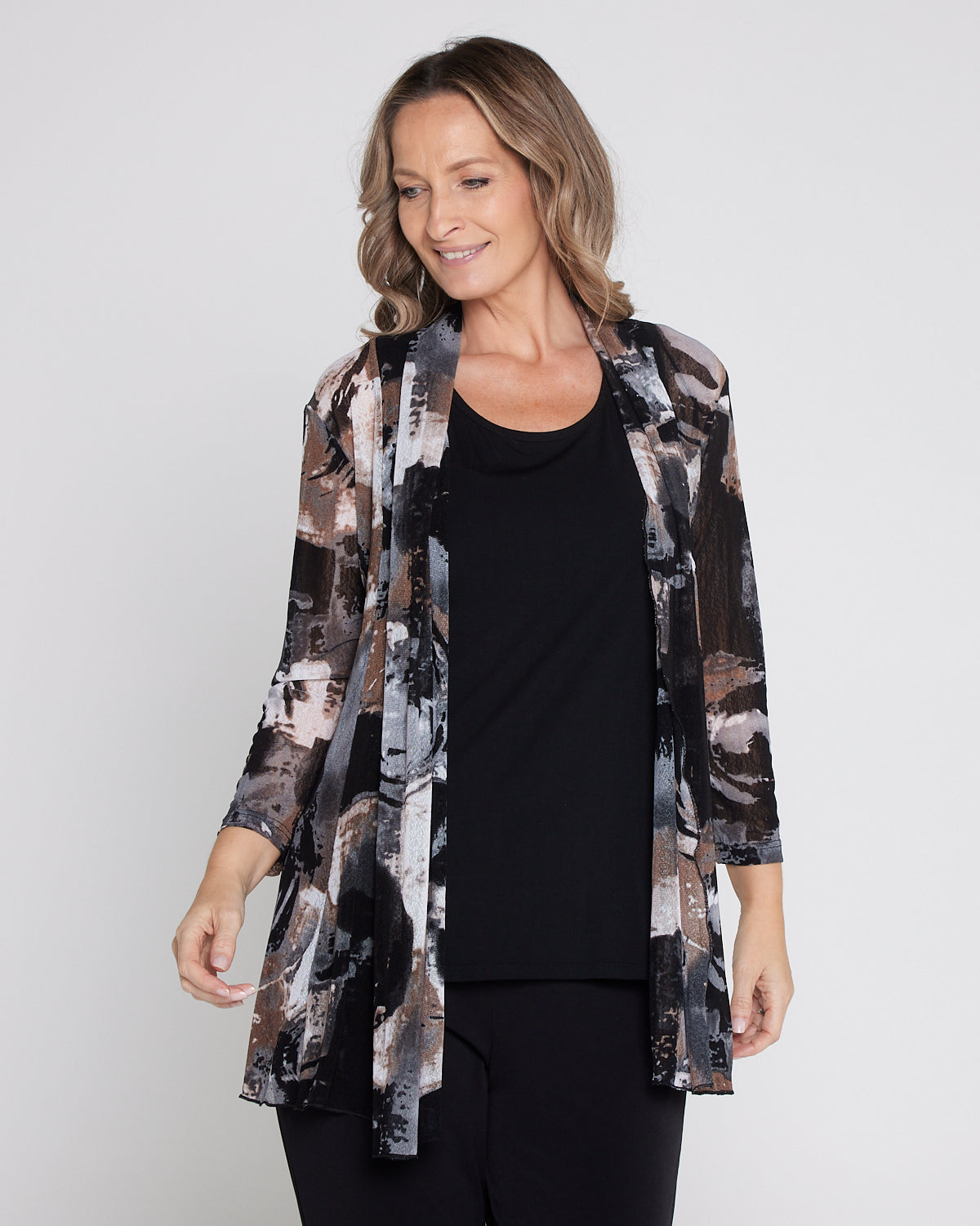 Naomi Mesh Jacket - Stone Abstract