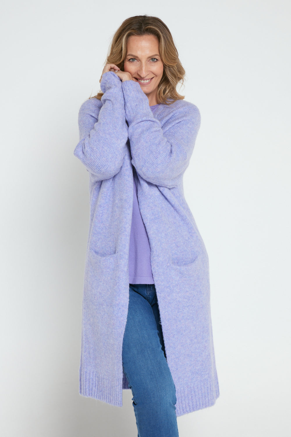 Paula Cardigan Lavender Mature Women s Winter Knitwear TULIO Fashion