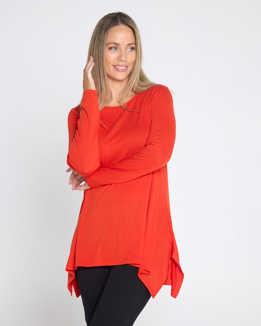 Andrea Long Sleeve Top - Mandarin