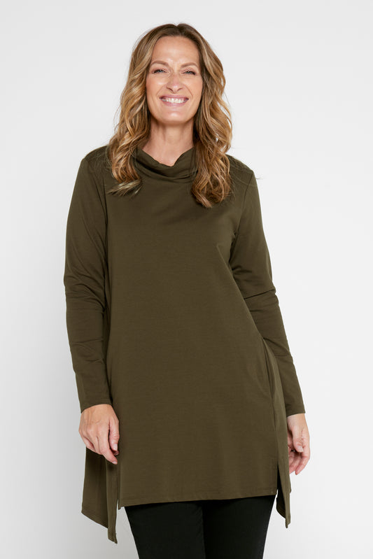 Joslin Cowl Tunic - Khaki