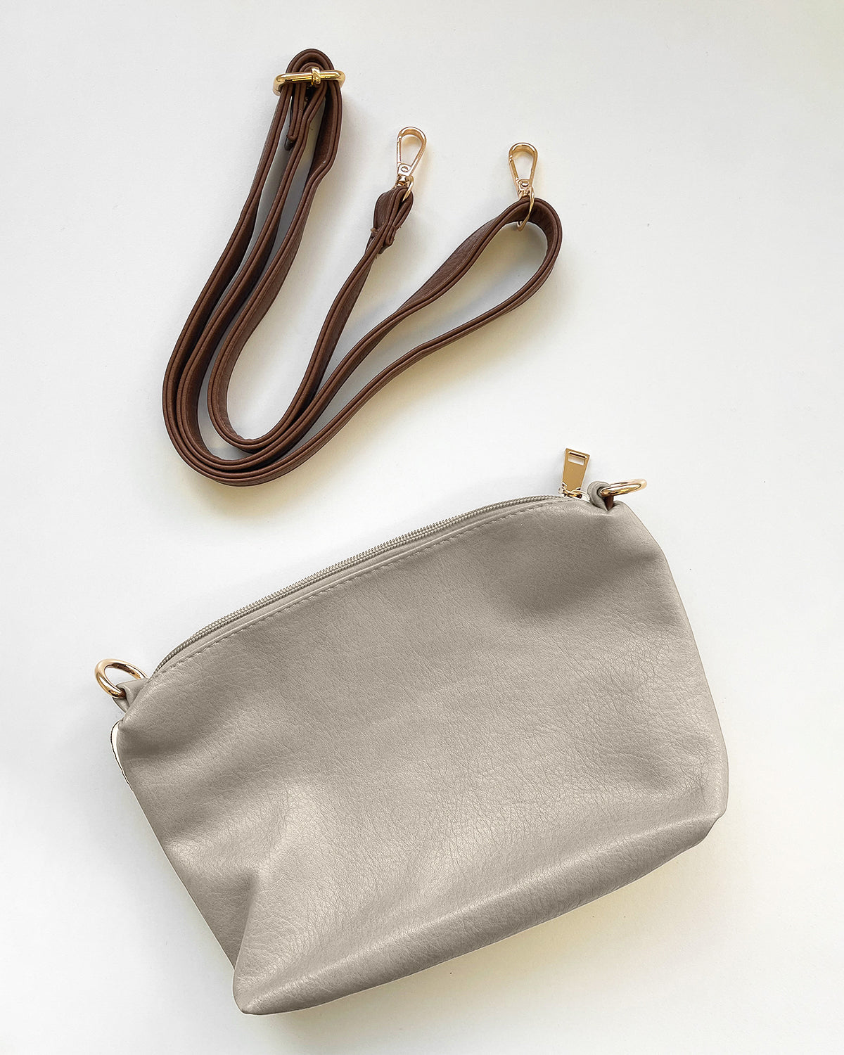 Odina Tote Bag & Clutch - Taupe