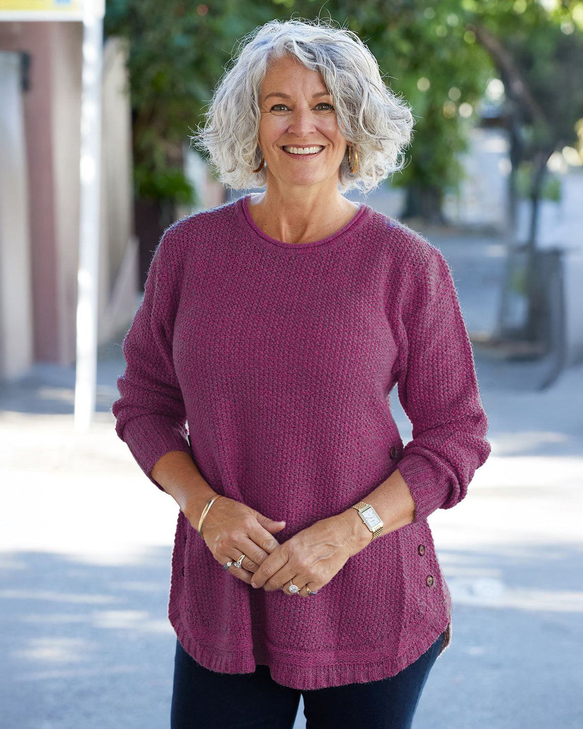 Paris Knit Jumper Magenta Mature Women's Knitwear Winter