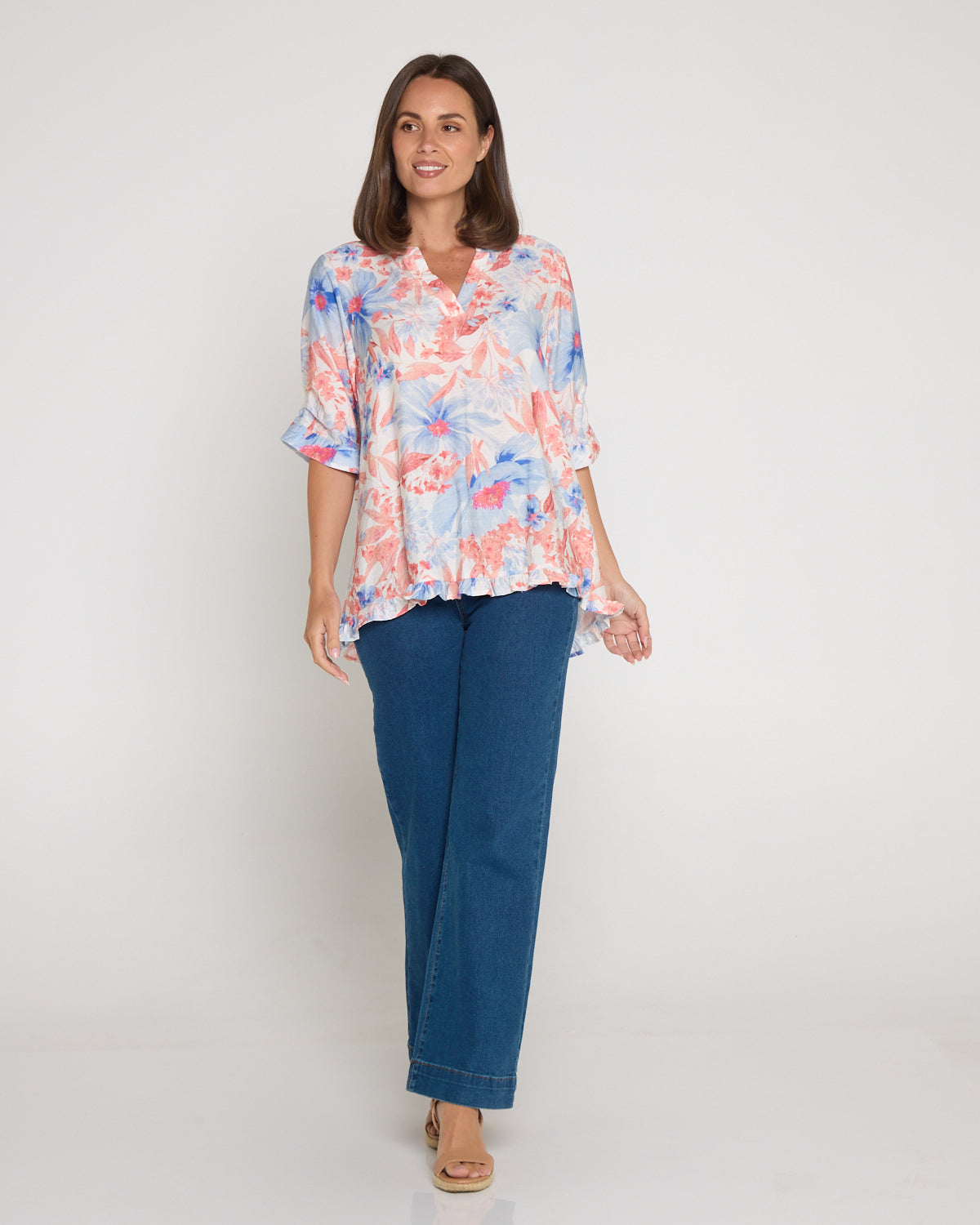 Charlotte Blouse - Coral Sky Floral