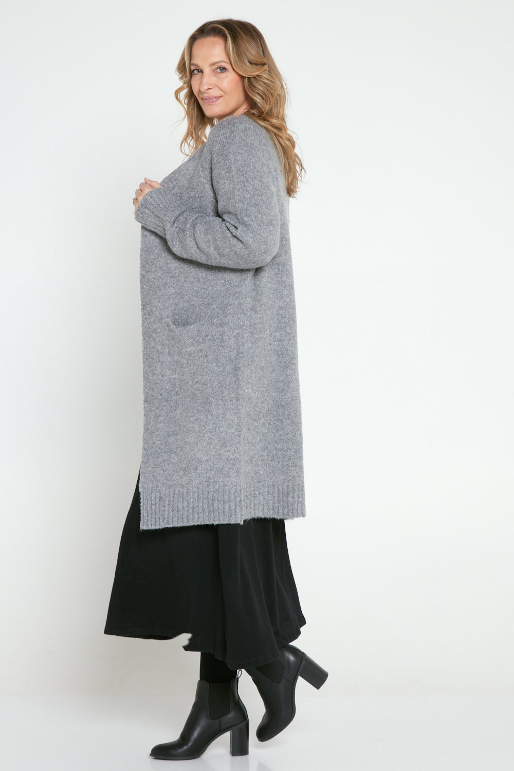 Big grey cardigan top