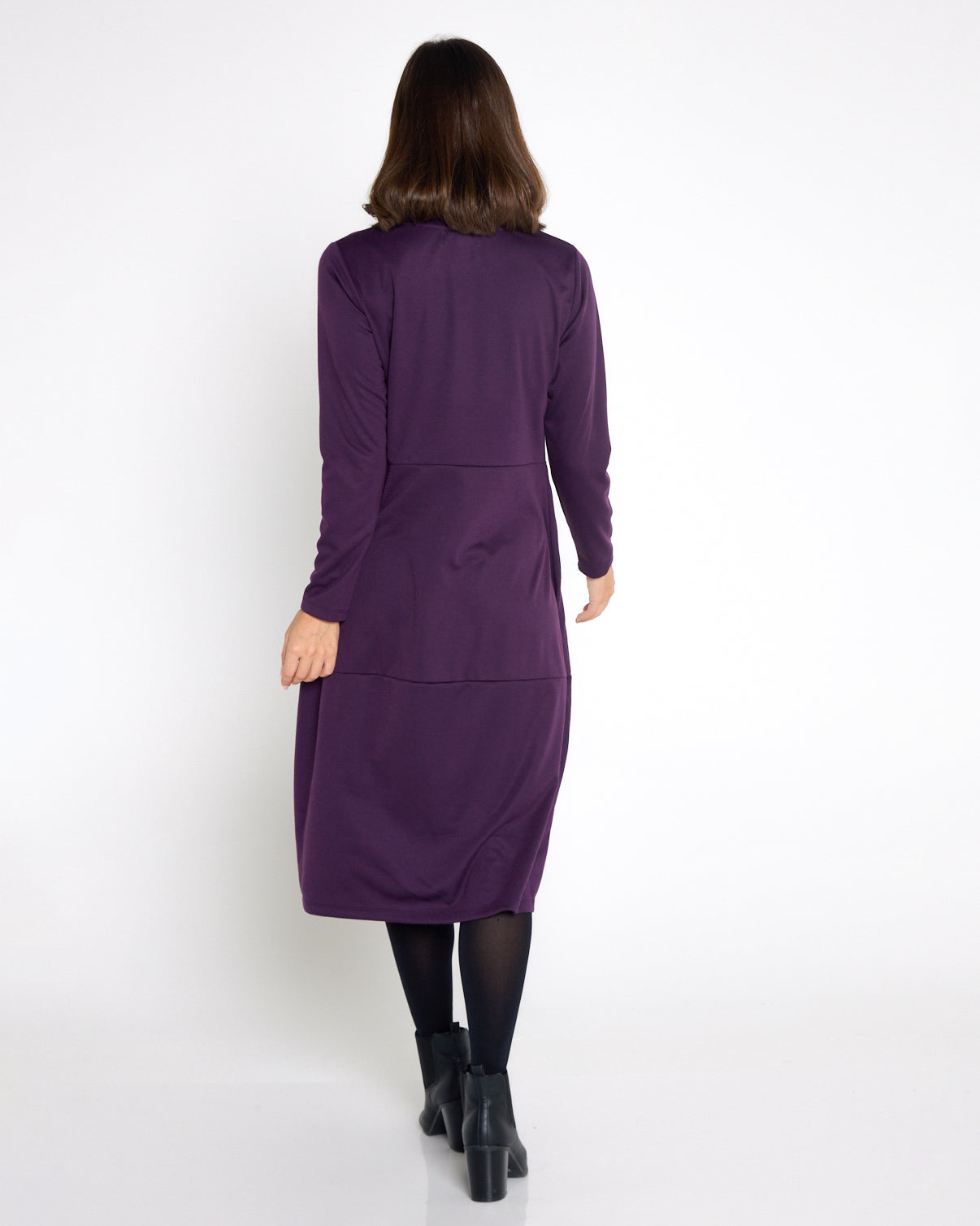 Rita Pocket Ponte Dress - Aubergine