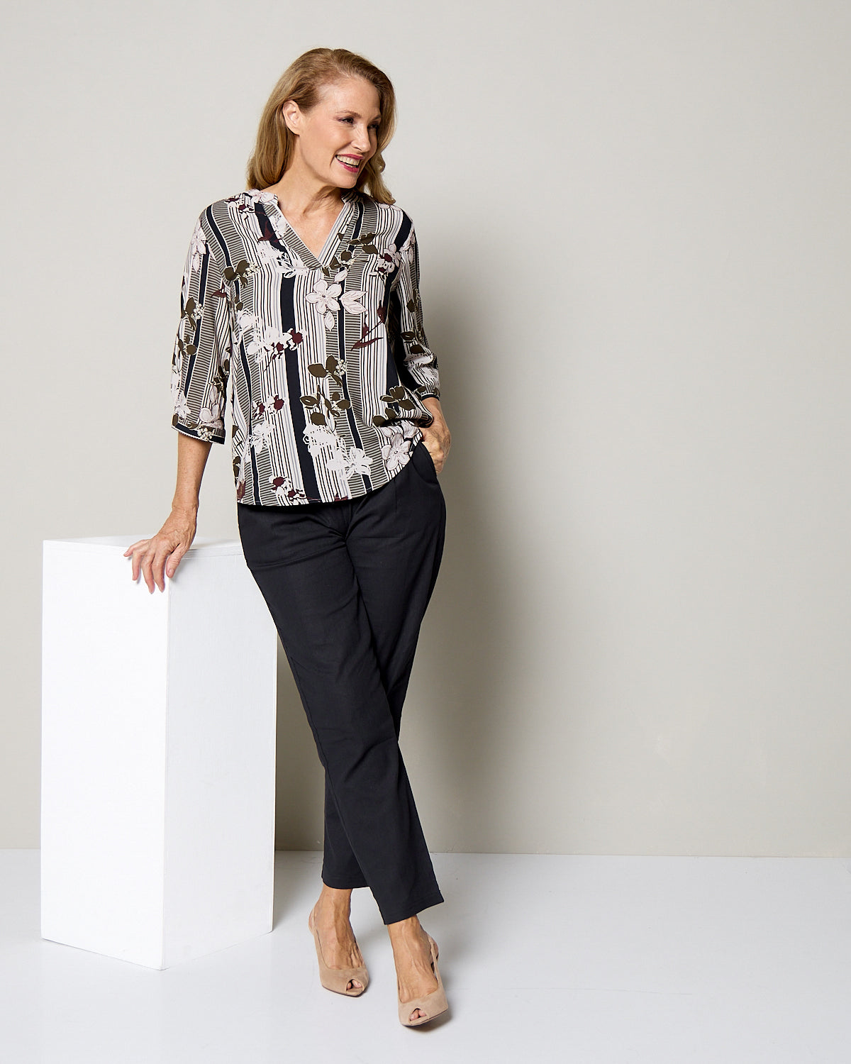 Monroe Top - Mocha Bloom