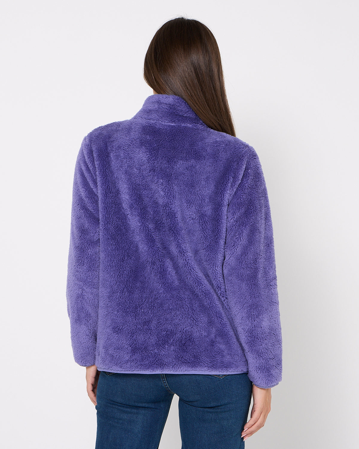 Harriet Fluffy Zip Jacket - Wisteria
