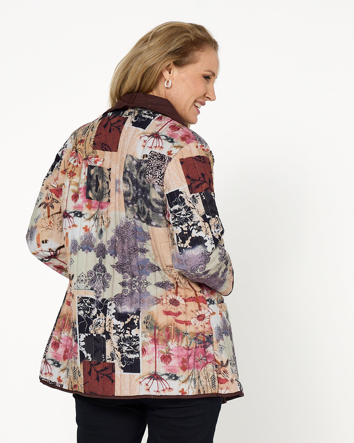 Quinn Reversible Quilted Jacket - Patchwork Mocha