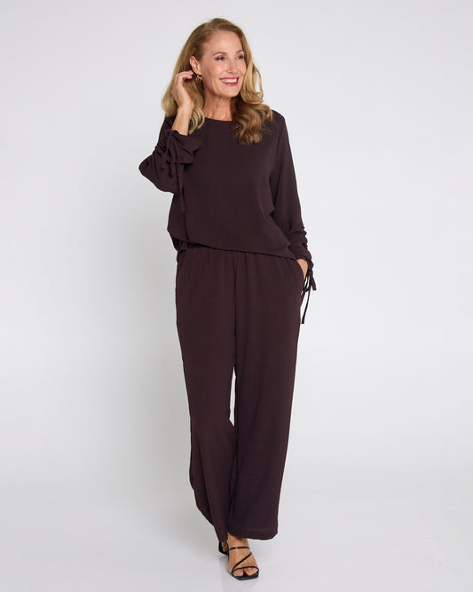 Raelynn Top & Pants Set - Brown
