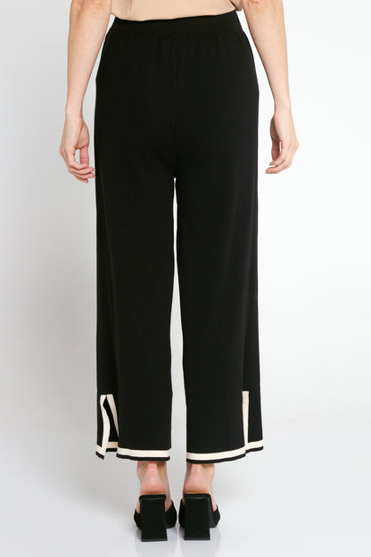 Regina Knit Top and Pant Set - Black/Cream