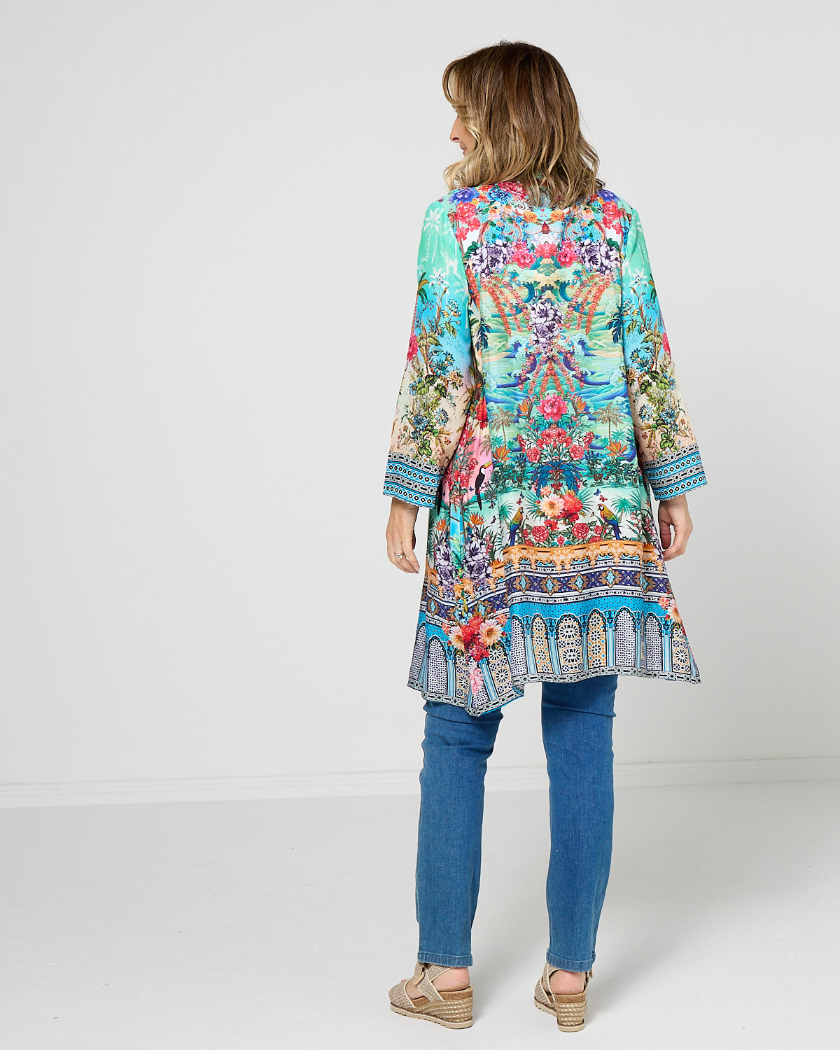 Claudia Shirt Dress - Turquoise Oasis