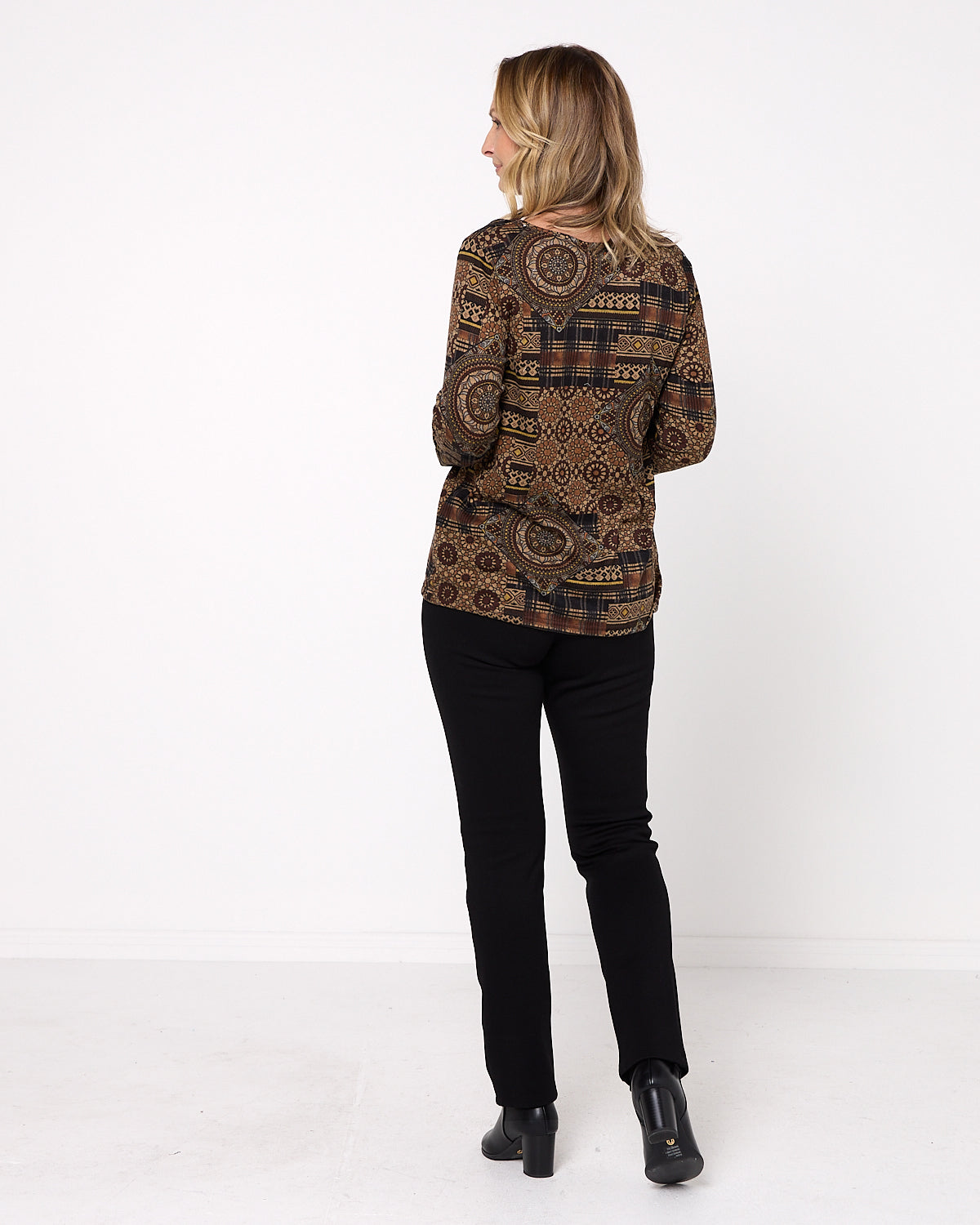 Rory Knit Top - Mocha Patch