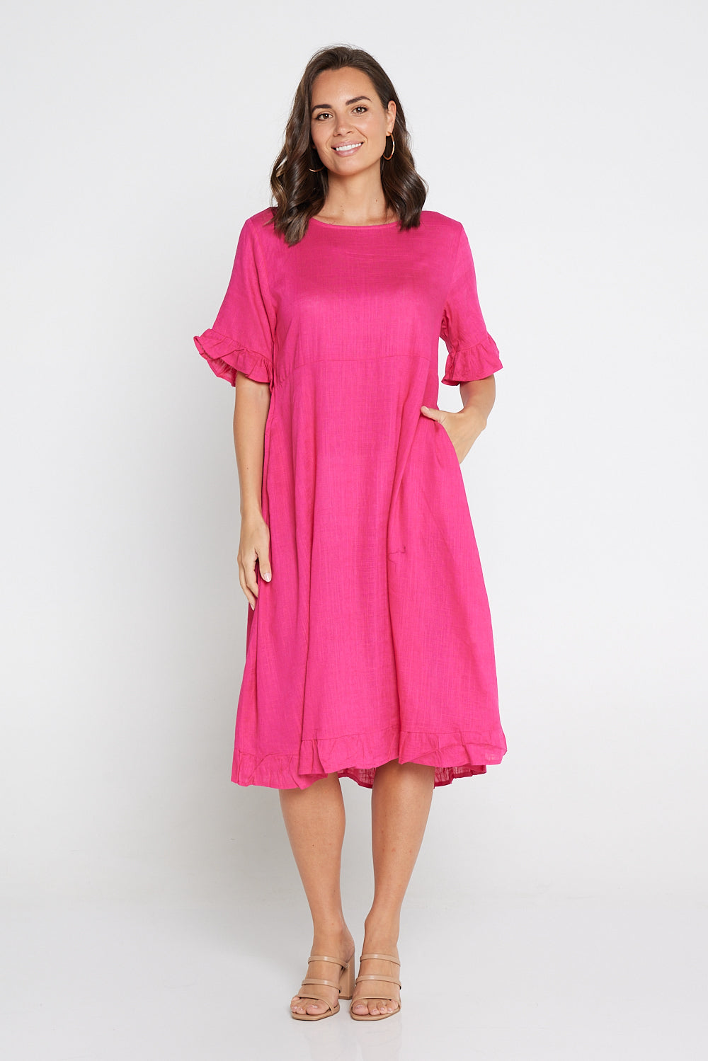 Nasira Linen Dress Hot Pink – TULIO Fashion