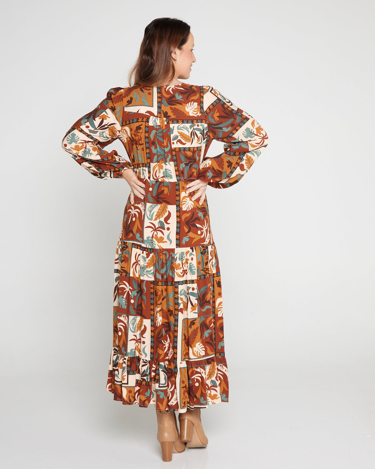 Dakota Dress - Tan Tropics