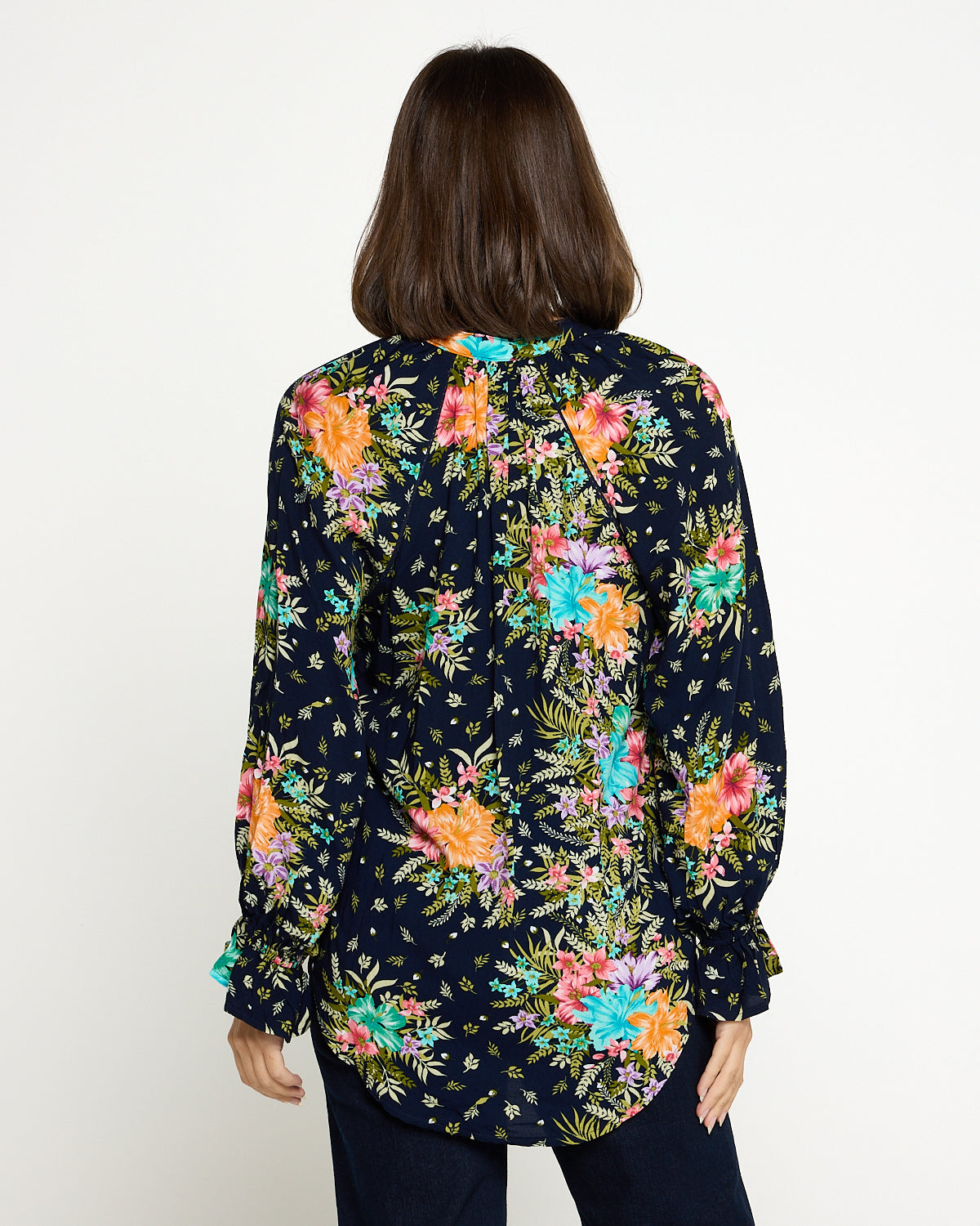Annabelle Peasant Blouse - Midnight Bouquet