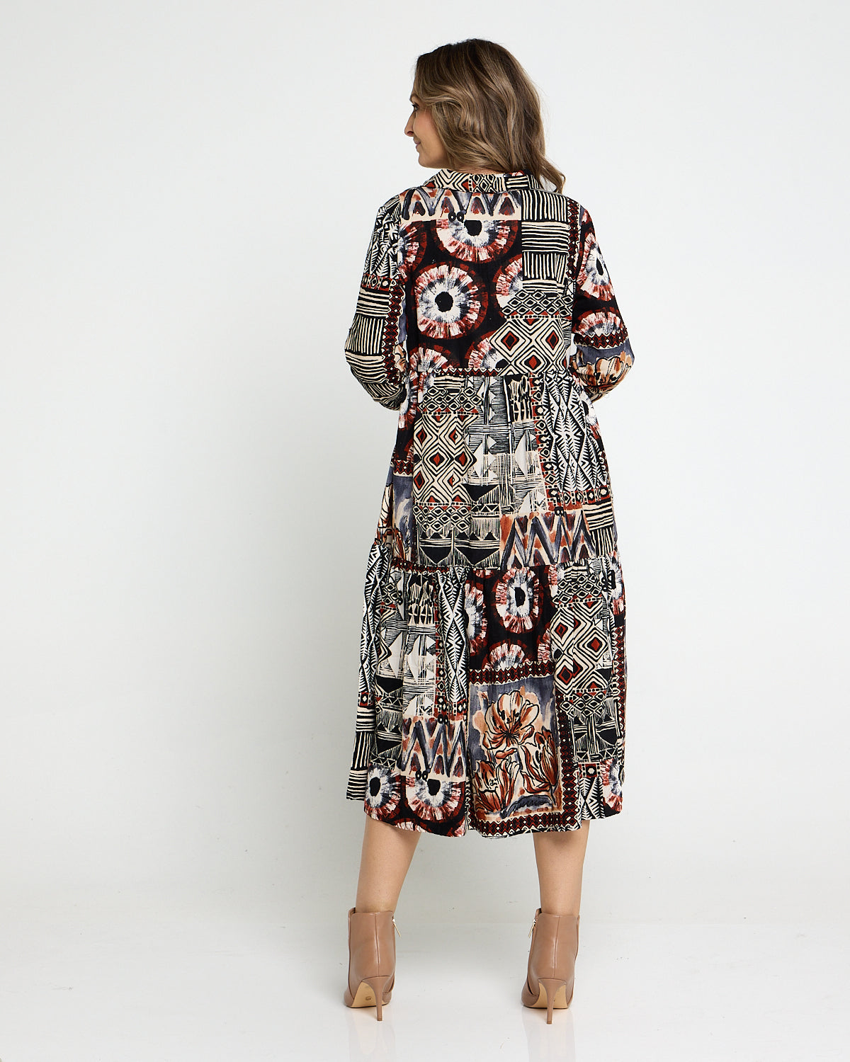 Corduroy Shirt Dress - Makeba Print