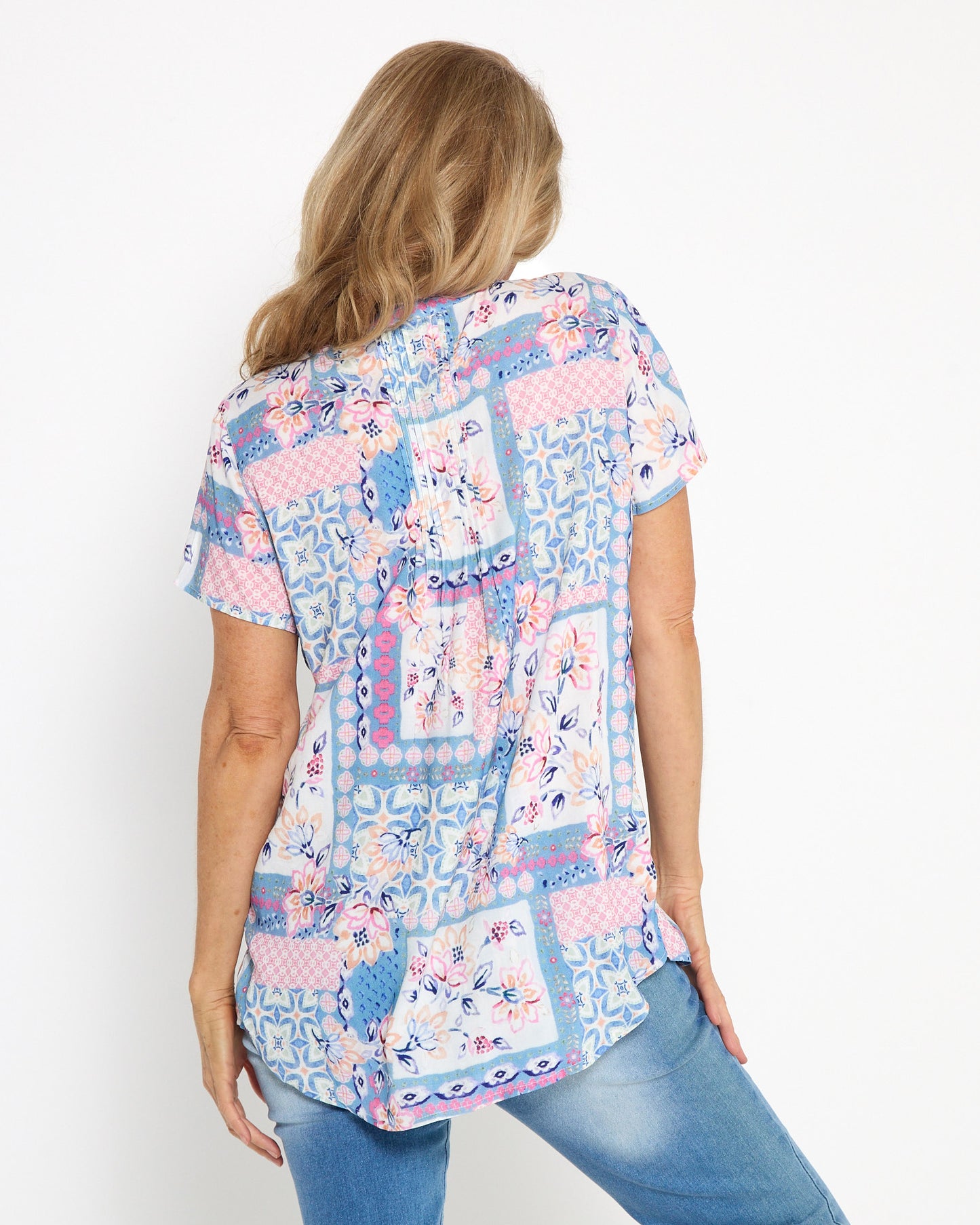 Klara Pintuck Top - Pastel Patchwork