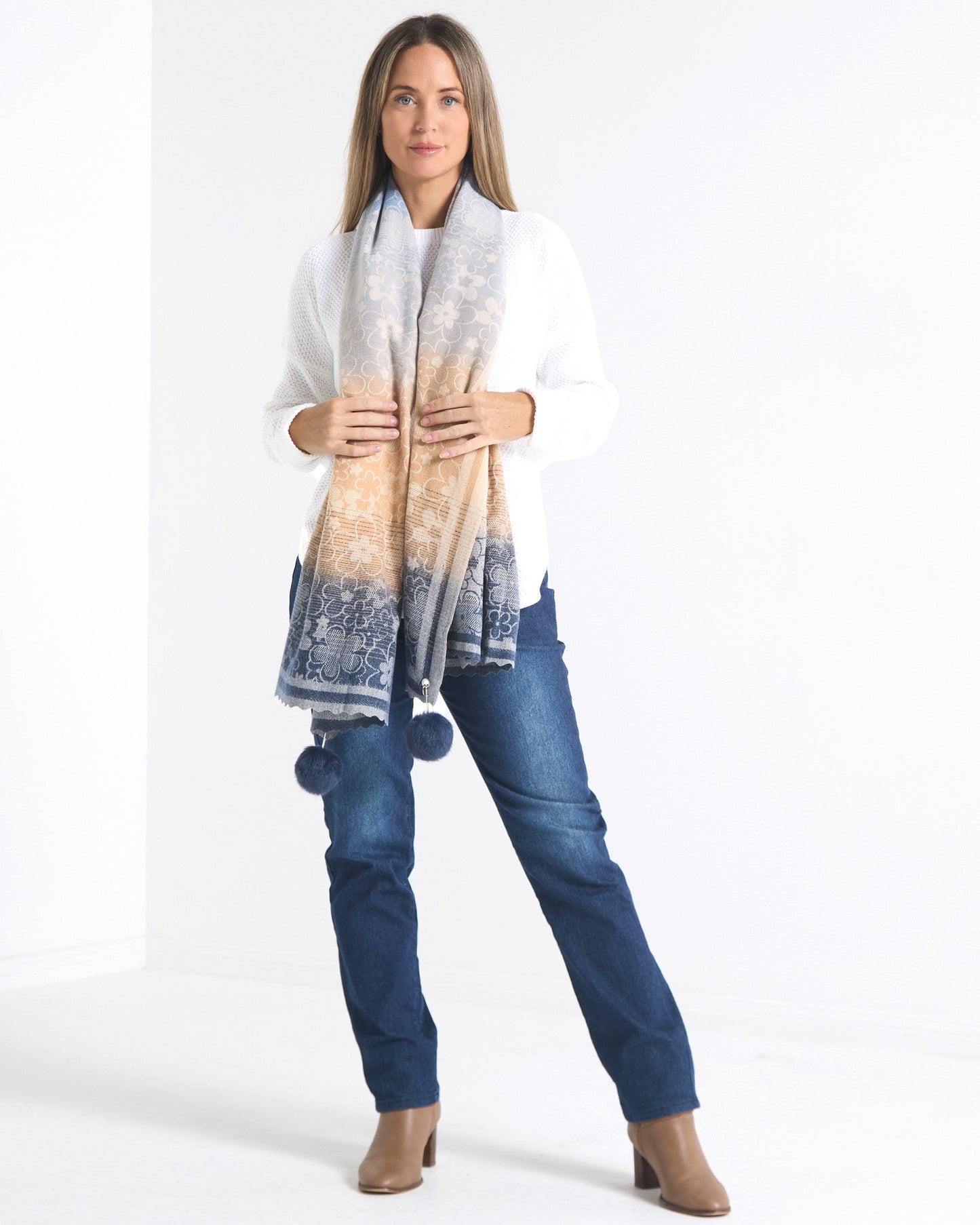 Millie Scarf - Floral Ombre