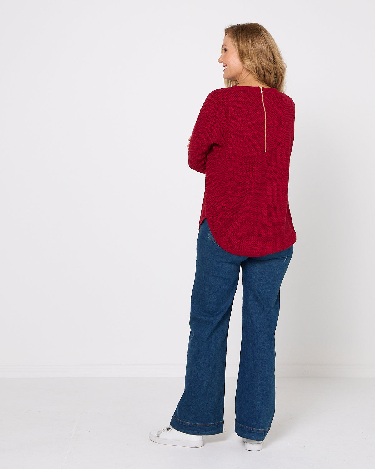 Brenda Waffle Knit - Burgundy