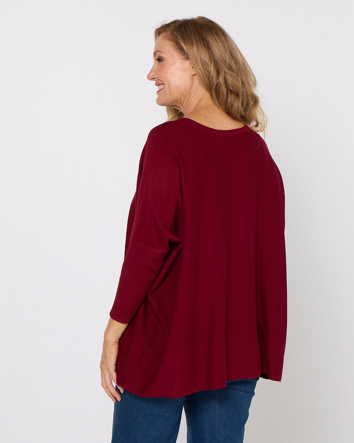 Alma Soft Lightweight Knit - Burgundy