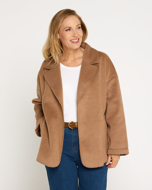 Arizona Fleece Wrap Jacket - Camel