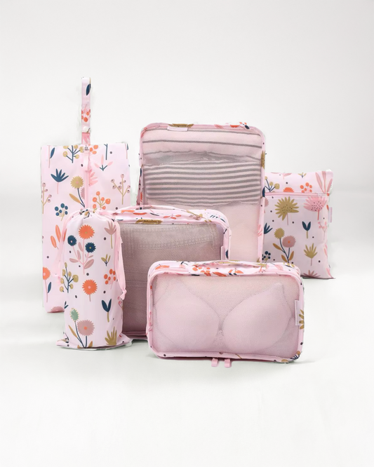 Travel Packing Organisers - Pink Protea