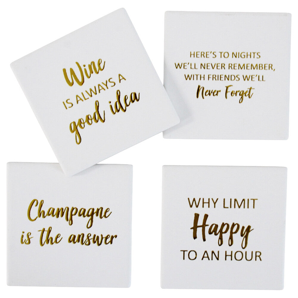 Set of 4 Coasters - White