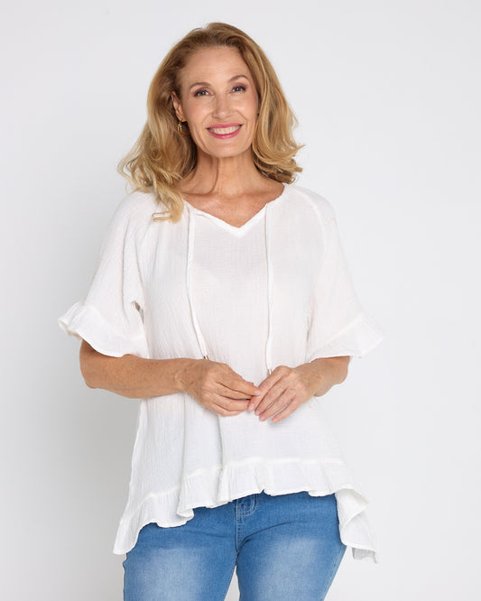 Shaylee Muslin Top - Ivory