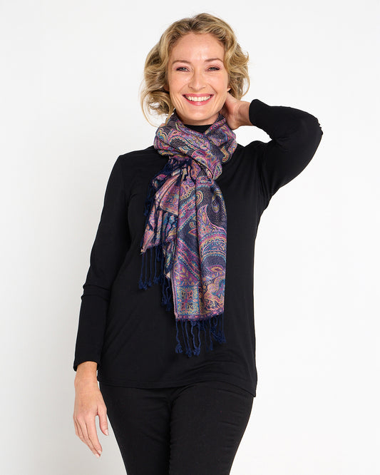 Sitar Reversible Scarf - Amethyst Paisley