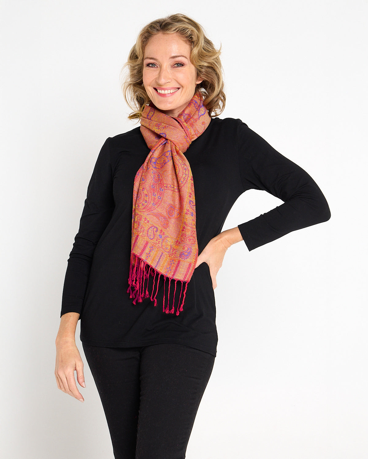 Sitar Reversible Scarf - Sunstone Paisley