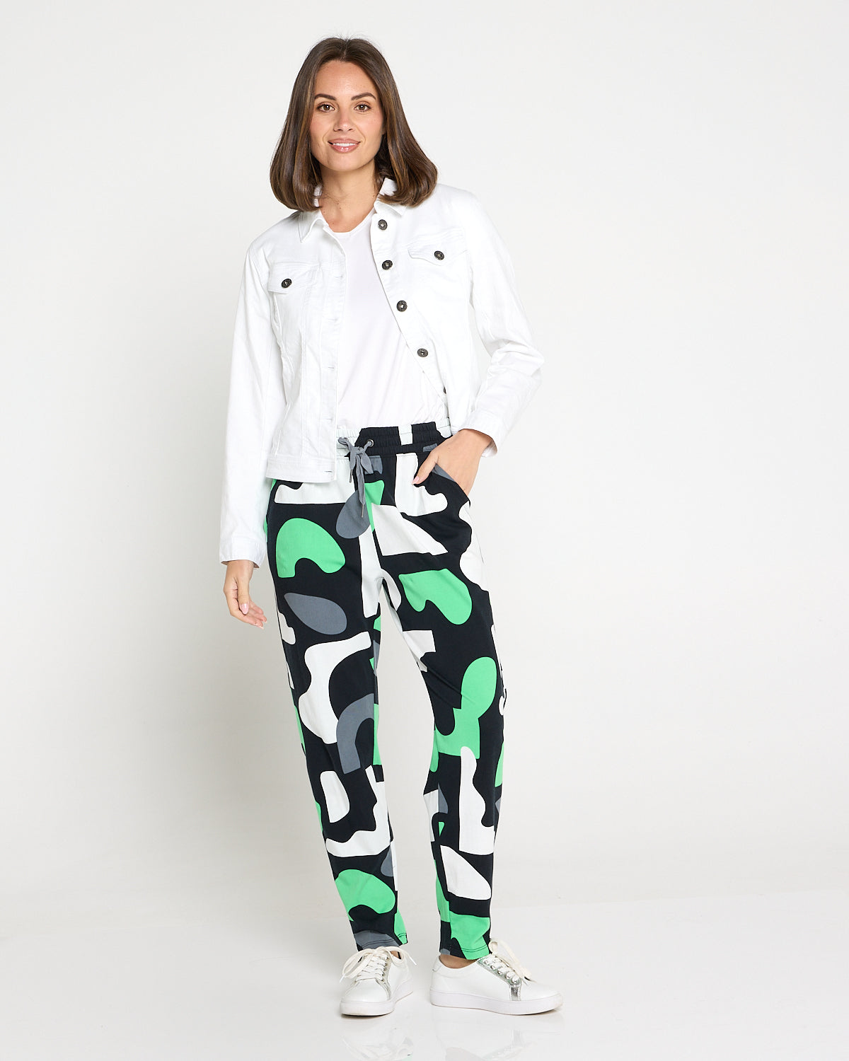 Stijl Cotton Track Pants - Abstract Yardage Print