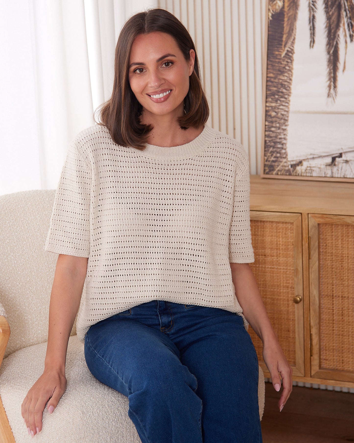 Sylvie Knit Tee - Canvas