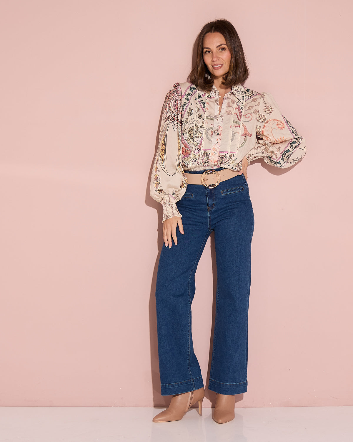 Indiana Blouse - Cream Western